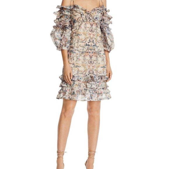 Aqua Dresses & Skirts - NWT Aqua cream floral tiered ruffle dress